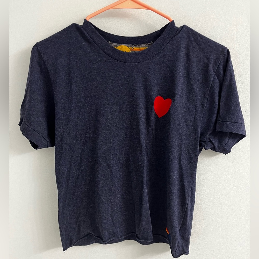 Aviator nation heart embroidered shirt NWT